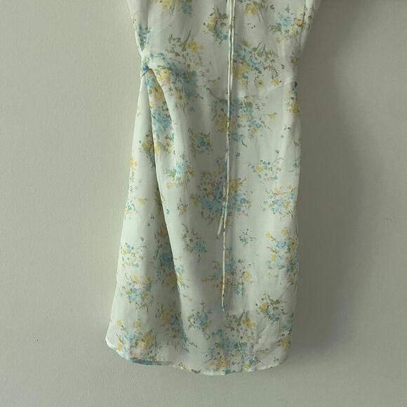 With Jean White Puff Sleeve V-Neck Sundress - Picture 8 of 9